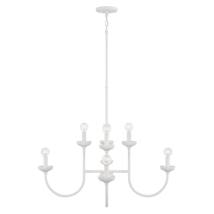 Capital Lighting Mallory 8 Light Chandelier, Ceramic White