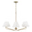 Capital Lighting Chadwick 6Lt Chandelier, Brass/White Fabric
