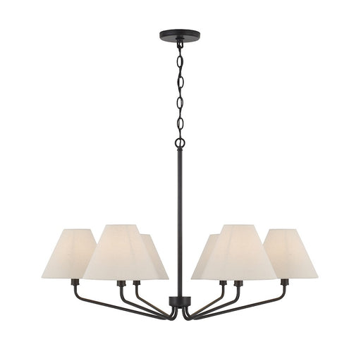 Capital Lighting Chadwick 6Lt Chandelier, Espresso/Ecru Fabric - 456661ES-713