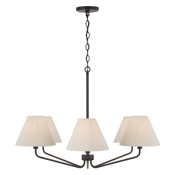 Capital Lighting Chadwick 6Lt Chandelier, Espresso/Ecru Fabric