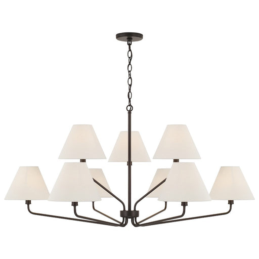 Capital Lighting Chadwick 9Lt Chandelier, Espresso/Ecru Fabric - 456691ES-713