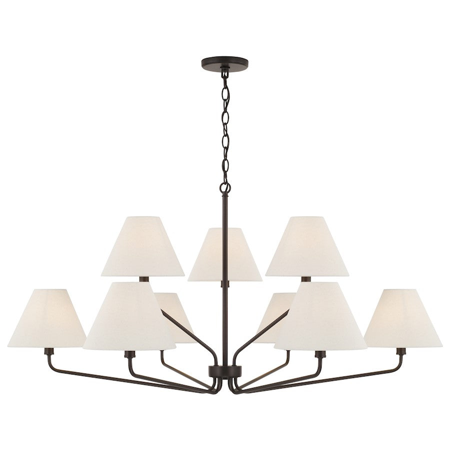 Capital Lighting Chadwick 9Lt Chandelier, Espresso/Ecru Fabric - 456691ES-713