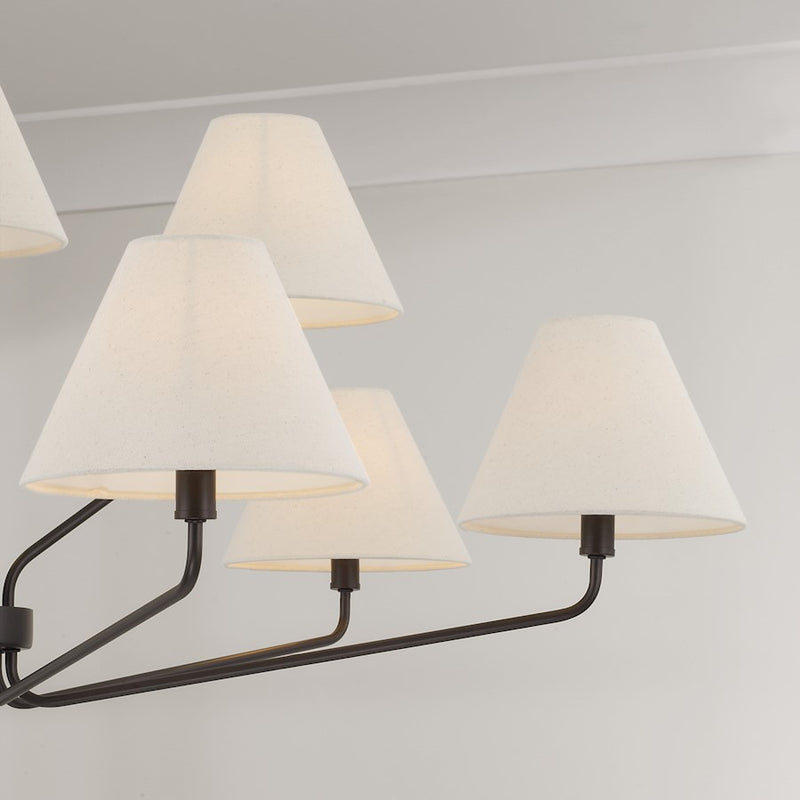 Capital Lighting Chadwick 9Lt Chandelier, Espresso/Ecru Fabric