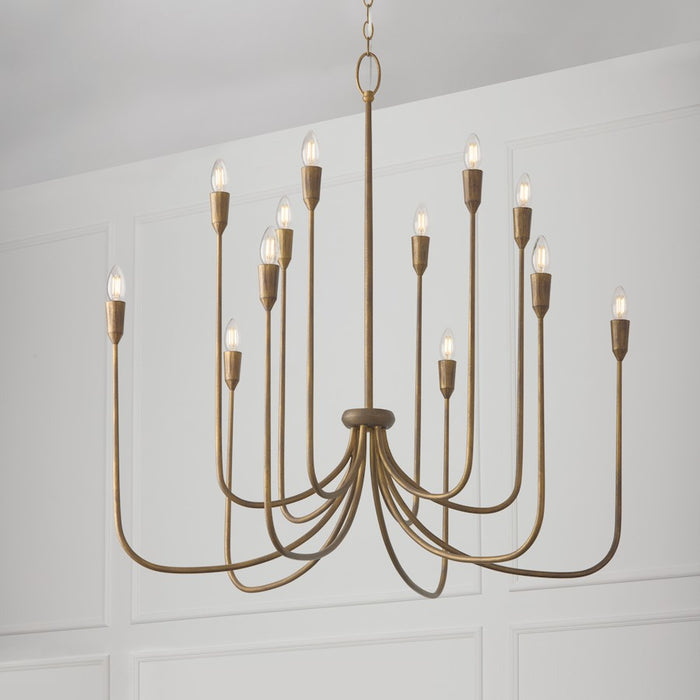Capital Lighting Marley 12 Light Chandelier, Mystic Bronze