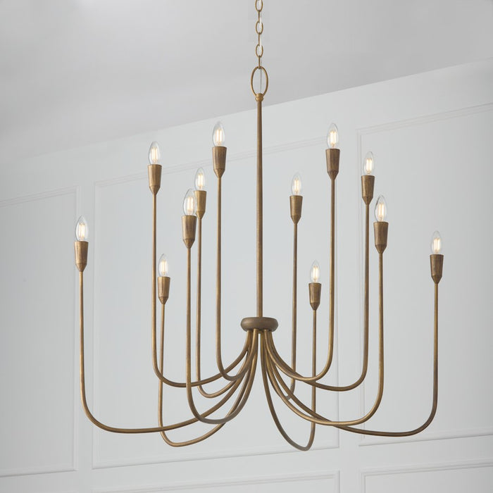 Capital Lighting Marley 12 Light Chandelier, Mystic Bronze
