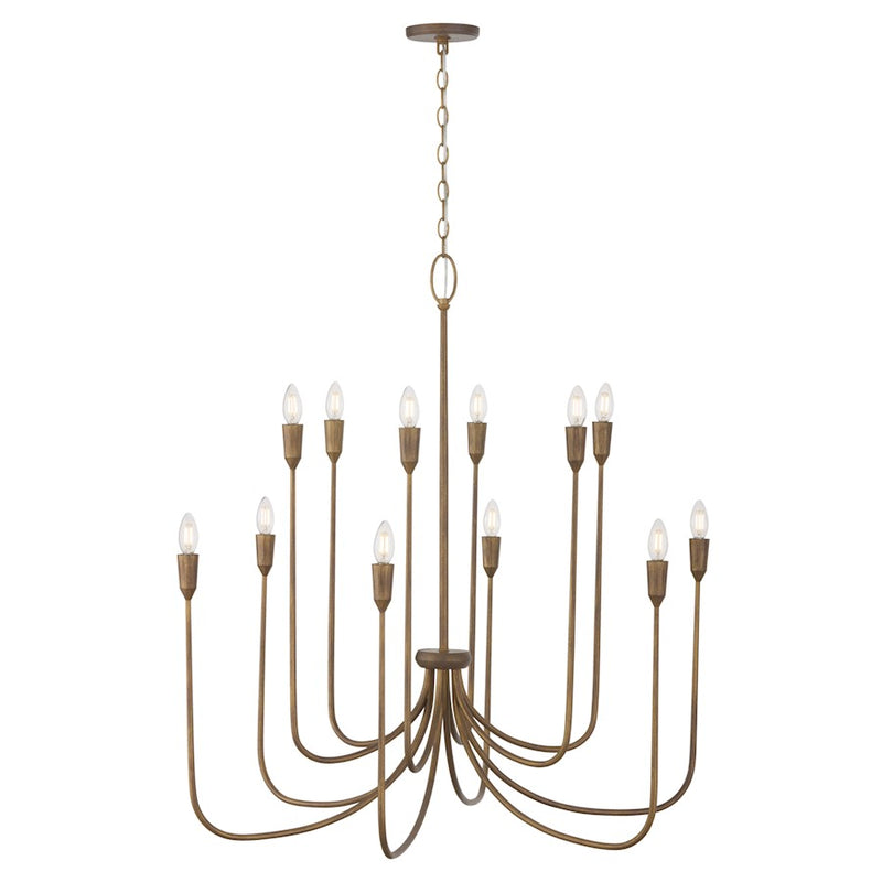 Capital Lighting Marley 12 Light Chandelier, Mystic Bronze