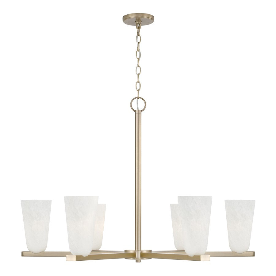 Capital Lighting Romy 6 Light Chandelier, Brass/Faux Alabaster - 456961MA-556