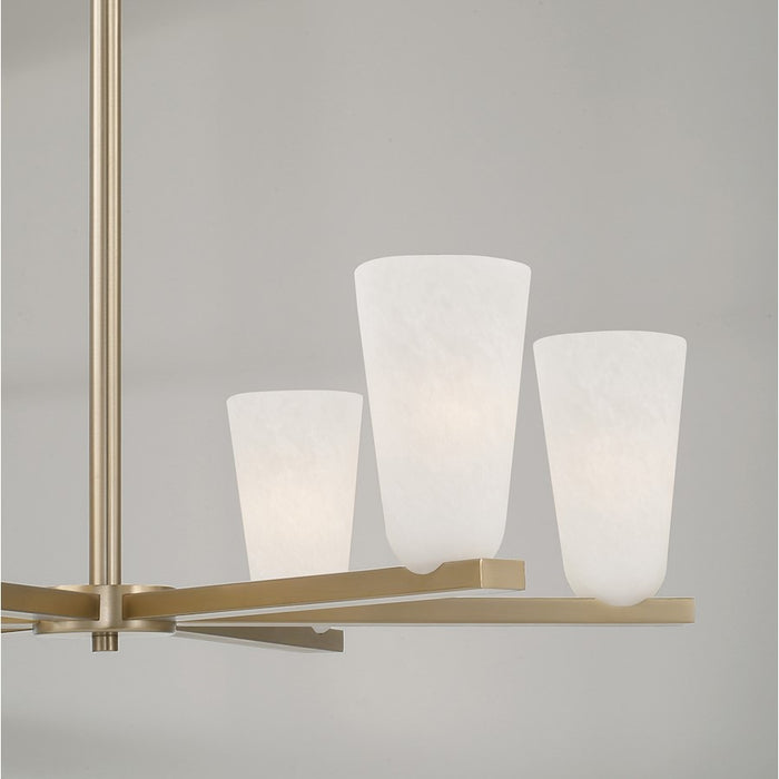 Capital Lighting Romy 6 Light Chandelier, Brass/Faux Alabaster