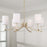 Capital Lighting Ingrid 6Lt Chandelier, Brass/White Fabric Shade