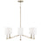 Capital Lighting Ingrid 6Lt Chandelier, Brass/White Fabric Shade