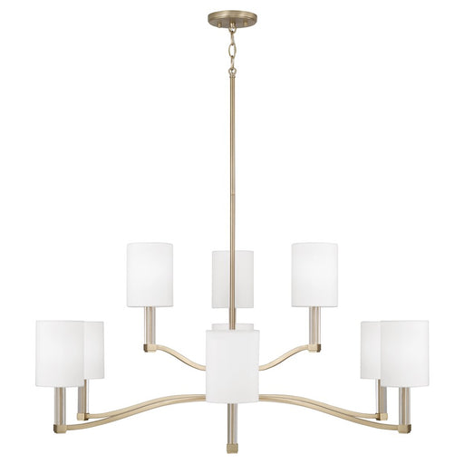 Capital Lighting Ingrid 9Lt Chandelier, Brass/White Fabric Shade - 457091MA-715