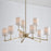Capital Lighting Ingrid 9Lt Chandelier, Brass/White Fabric Shade