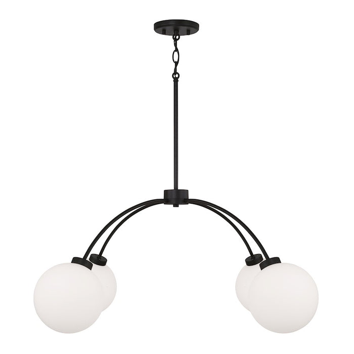 Capital Lighting Amos 4 Light Chandelier, Black Iron/Soft White - 457141BI-557