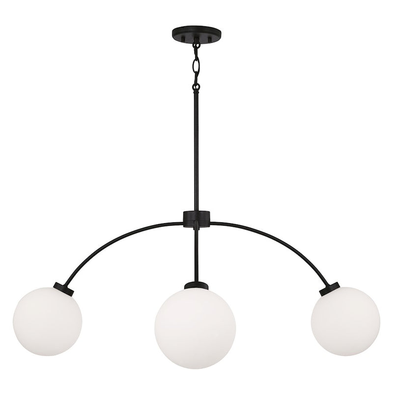 Capital Lighting Amos 4 Light Chandelier, Black Iron/Soft White