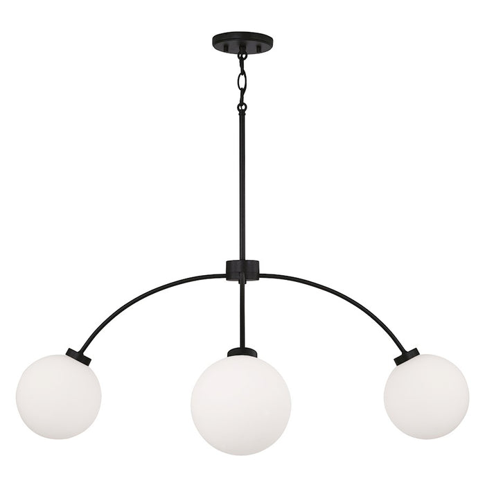 Capital Lighting Amos 4 Light Chandelier, Black Iron/Soft White