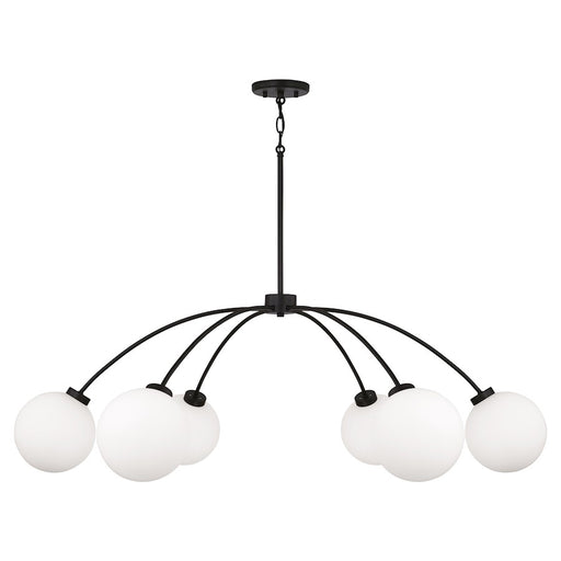Capital Lighting Amos 6 Light Chandelier, Black Iron/Soft White - 457161BI-557