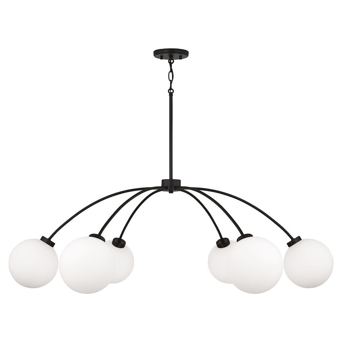 Capital Lighting Amos 6 Light Chandelier, Black Iron/Soft White - 457161BI-557