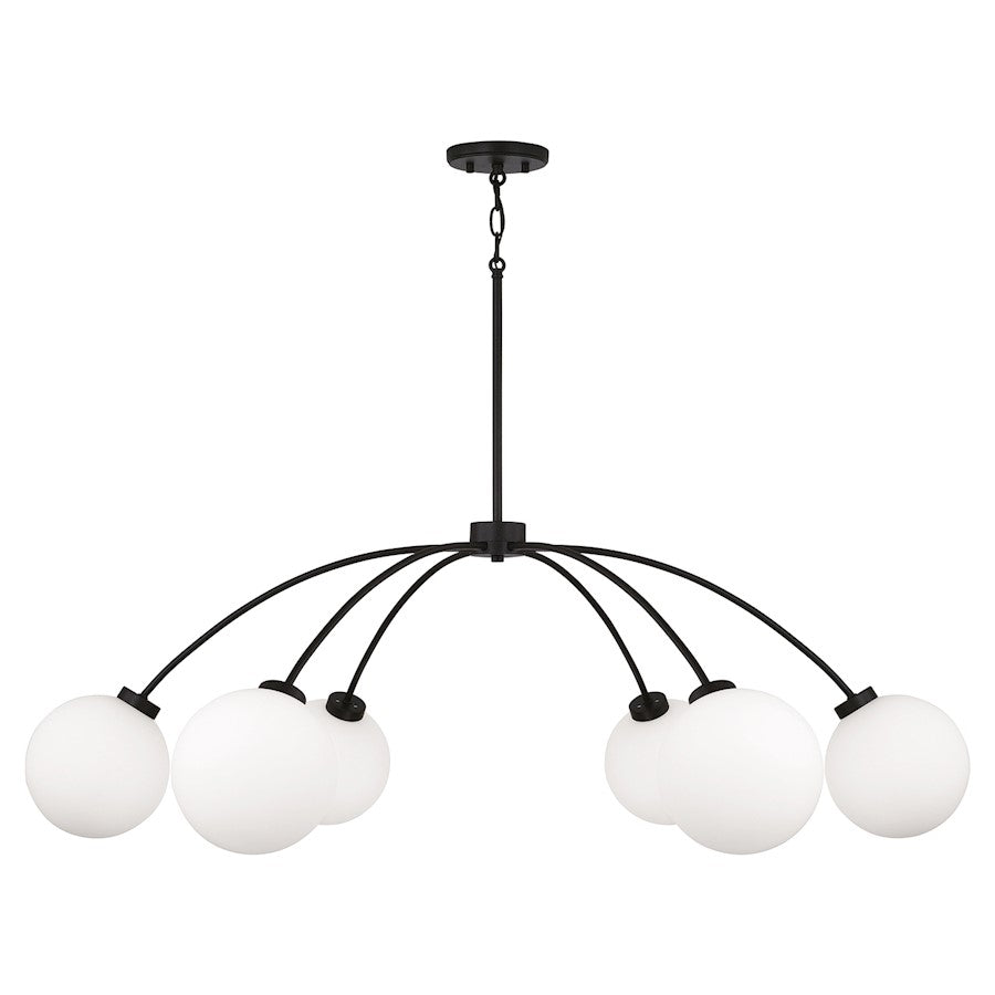 Capital Lighting Amos 6 Light Chandelier, Black Iron/Soft White - 457161BI-557