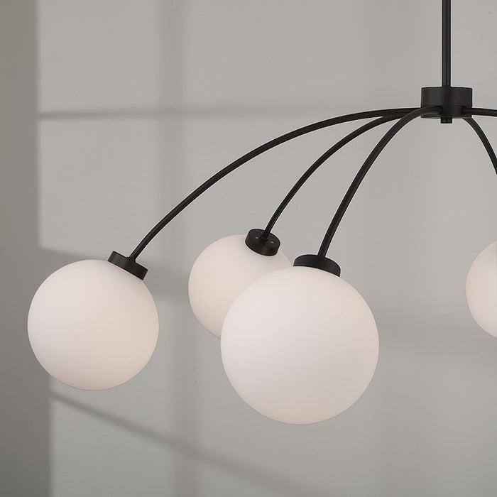 Capital Lighting Amos 6 Light Chandelier, Black Iron/Soft White