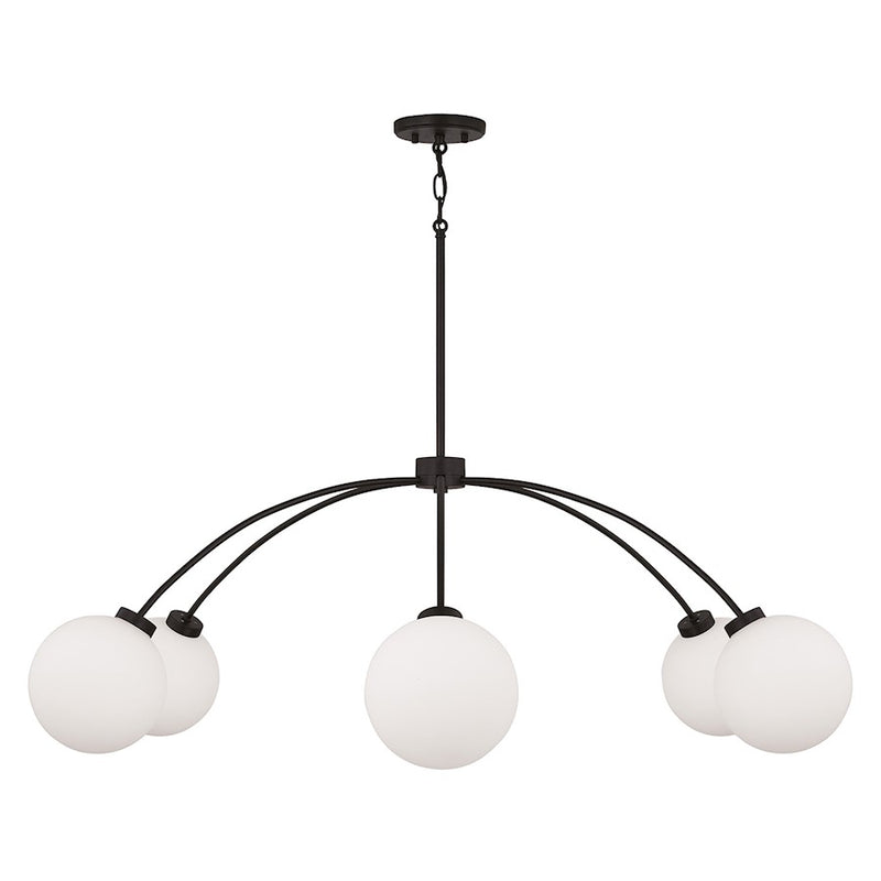 Capital Lighting Amos 6 Light Chandelier, Black Iron/Soft White