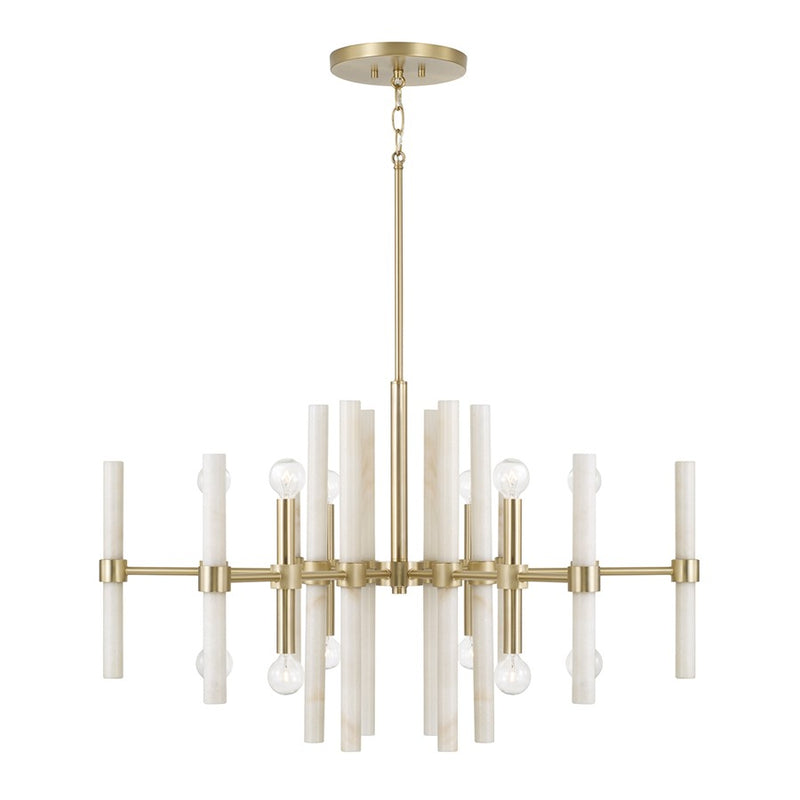 Capital Lighting Marlow 12 Light Chandelier, Matte Brass