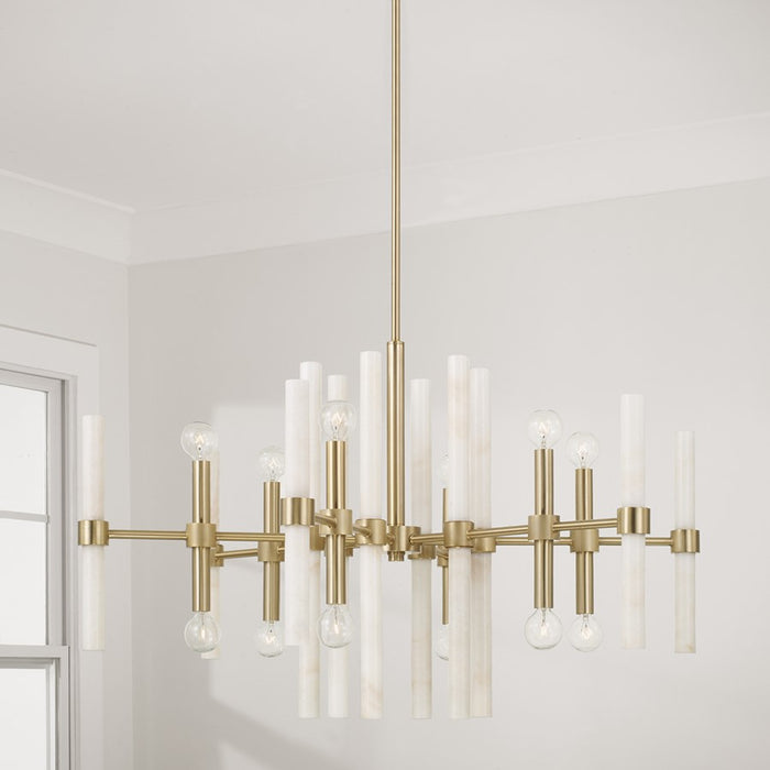 Capital Lighting Marlow 12 Light Chandelier, Matte Brass