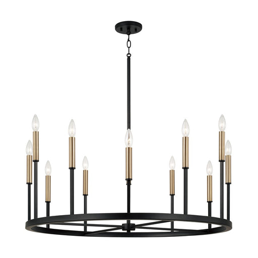 Capital Lighting Davis 12 Light Chandelier, Espresso and Brass - 458301ER