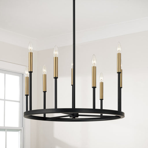 Capital Lighting Davis 9 Light Chandelier, Espresso and Brass