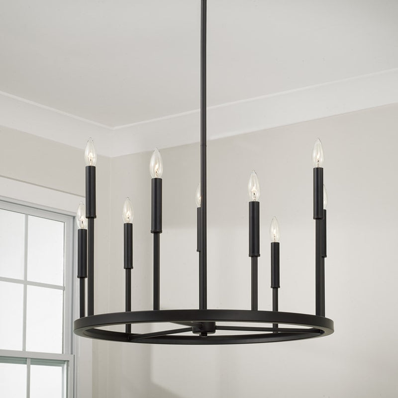Capital Lighting Davis 9 Light Chandelier, Espresso and Brass