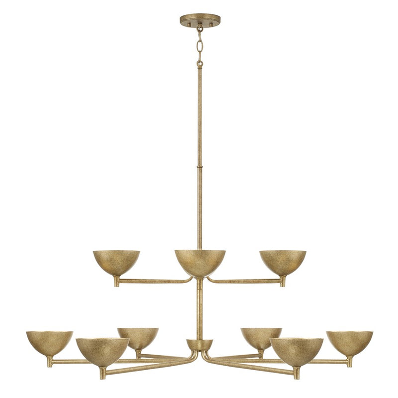 Capital Lighting Francesca 10Lt Chandelier, Gold/Textured Metal
