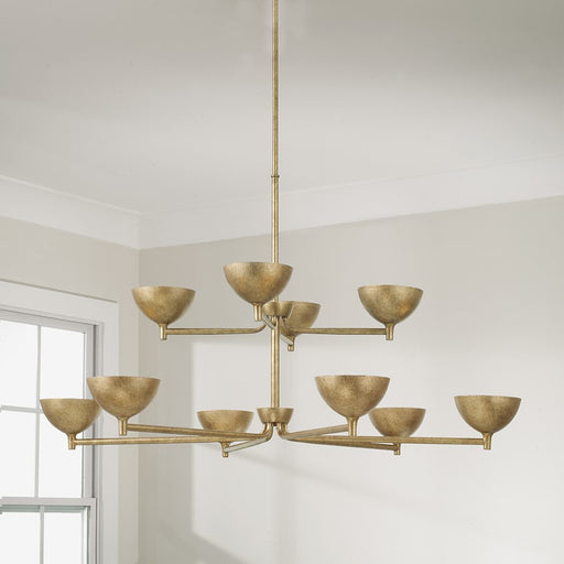 Capital Lighting Francesca 10Lt Chandelier, Gold/Textured Metal