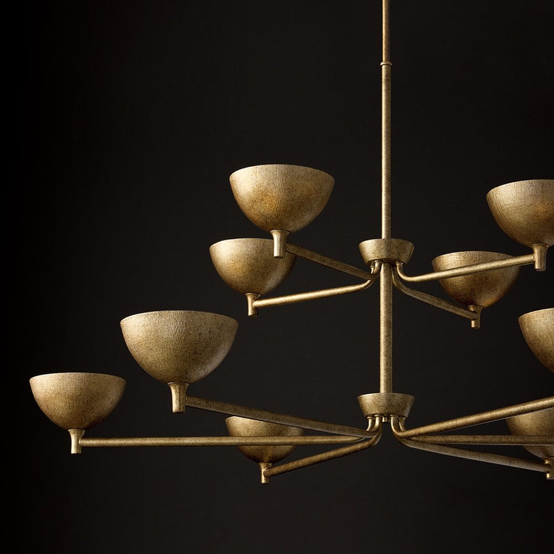 Capital Lighting Francesca 10Lt Chandelier, Gold/Textured Metal
