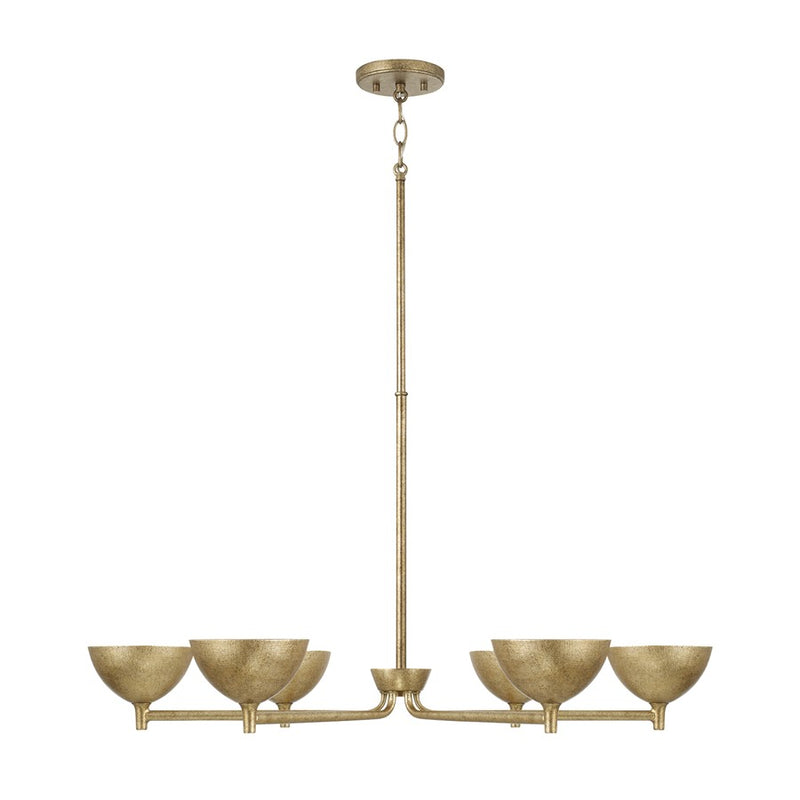 Capital Lighting Francesca 6Lt Chandelier, Gold/Textured Metal