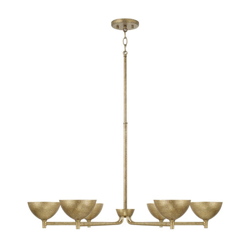 Capital Lighting Francesca 6Lt Chandelier, Gold/Textured Metal - 458561FT