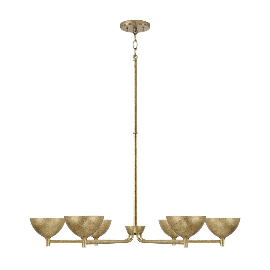 Capital Lighting Francesca 6Lt Chandelier, Gold/Textured Metal - 458561FT