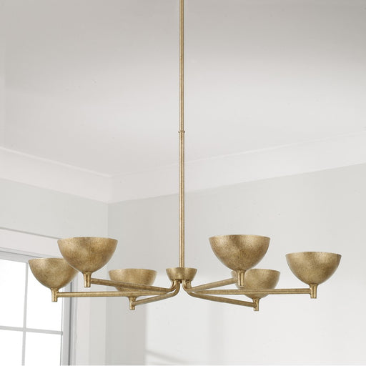 Capital Lighting Francesca 6Lt Chandelier, Gold/Textured Metal