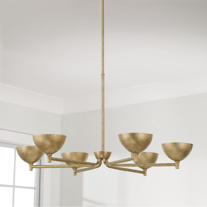 Capital Lighting Francesca 6Lt Chandelier, Gold/Textured Metal