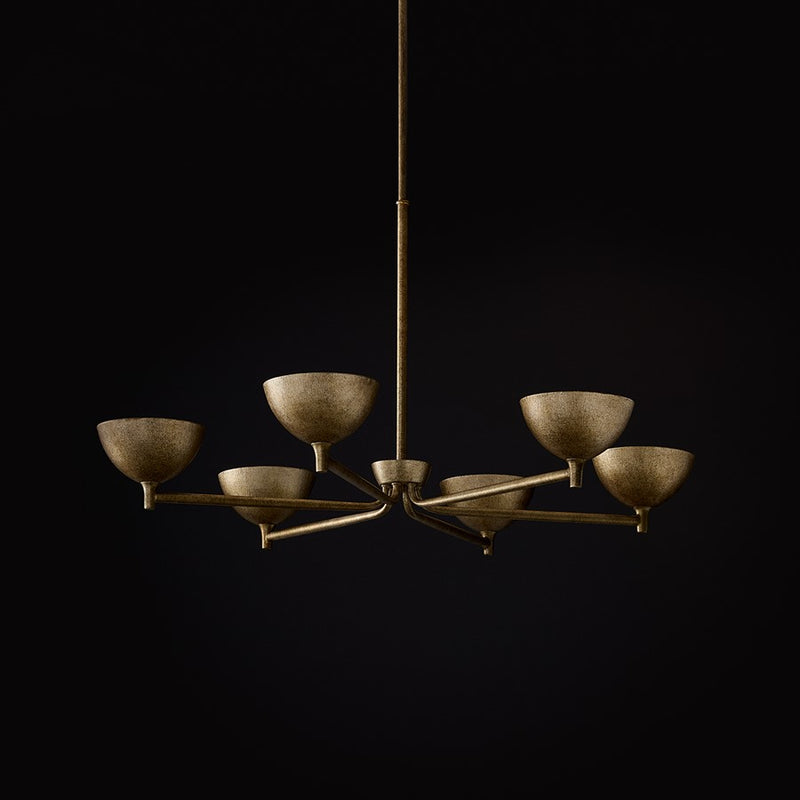 Capital Lighting Francesca 6Lt Chandelier, Gold/Textured Metal