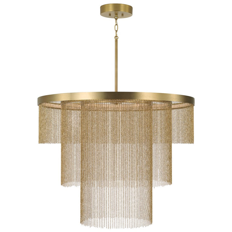 Capital Lighting Rae 3 Light Chandelier, Aged Brass