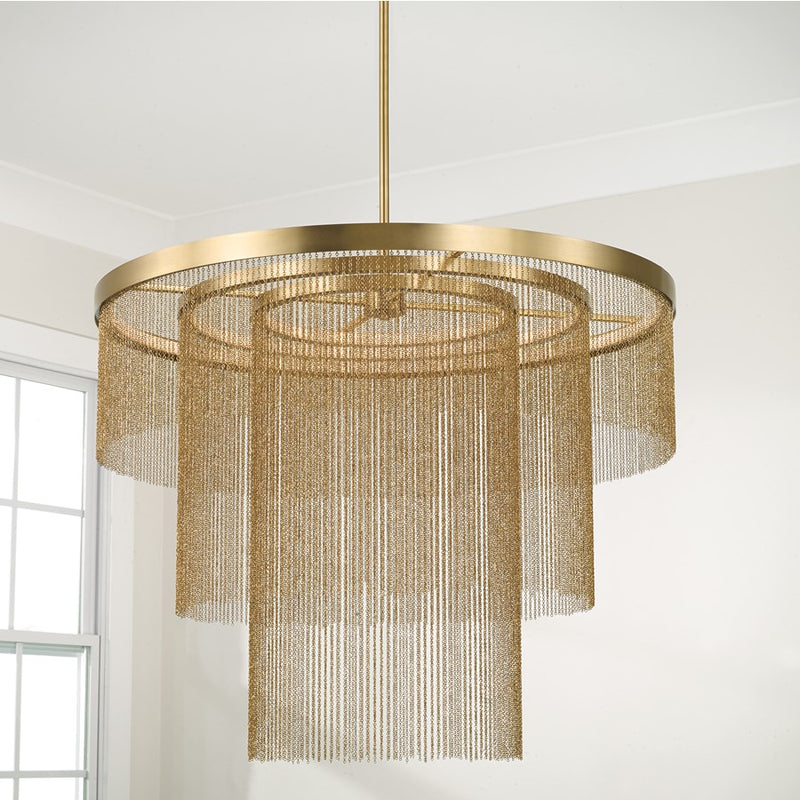 Capital Lighting Rae 3 Light Chandelier, Aged Brass