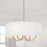 Capital Lighting Adrian 4 Light Chandelier, Aged Brass/White Fabric