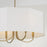 Capital Lighting Adrian 4 Light Chandelier, Aged Brass/White Fabric