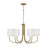 Capital Lighting Adrian 6Lt Chandelier, Aged Brass/White Fabric - 459561AD-716