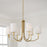 Capital Lighting Adrian 6Lt Chandelier, Aged Brass/White Fabric