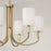 Capital Lighting Adrian 6Lt Chandelier, Aged Brass/White Fabric