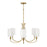 Capital Lighting Adrian 6Lt Chandelier, Aged Brass/White Fabric