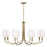 Capital Lighting Adrian 8Lt Chandelier, Aged Brass/White Fabric - 459581AD-716