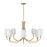 Capital Lighting Adrian 8Lt Chandelier, Aged Brass/White Fabric