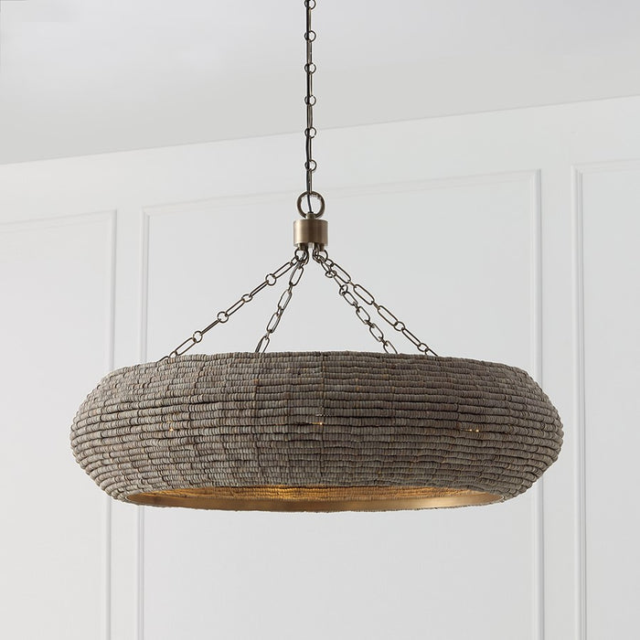 Capital Lighting Morada 8Lt Chandelier, Aegean Grey and Dark Brass