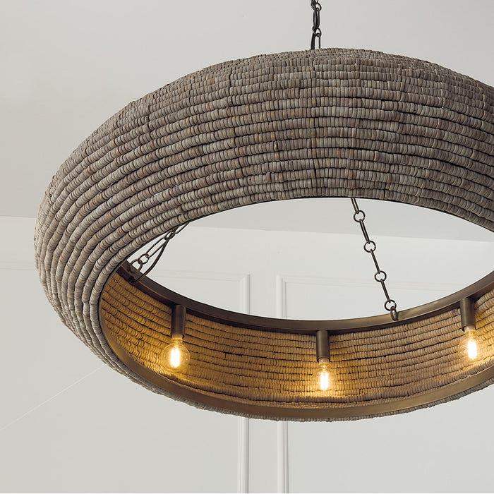 Capital Lighting Morada 8Lt Chandelier, Aegean Grey and Dark Brass